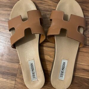 Steve Madden Brown Slide Sandals